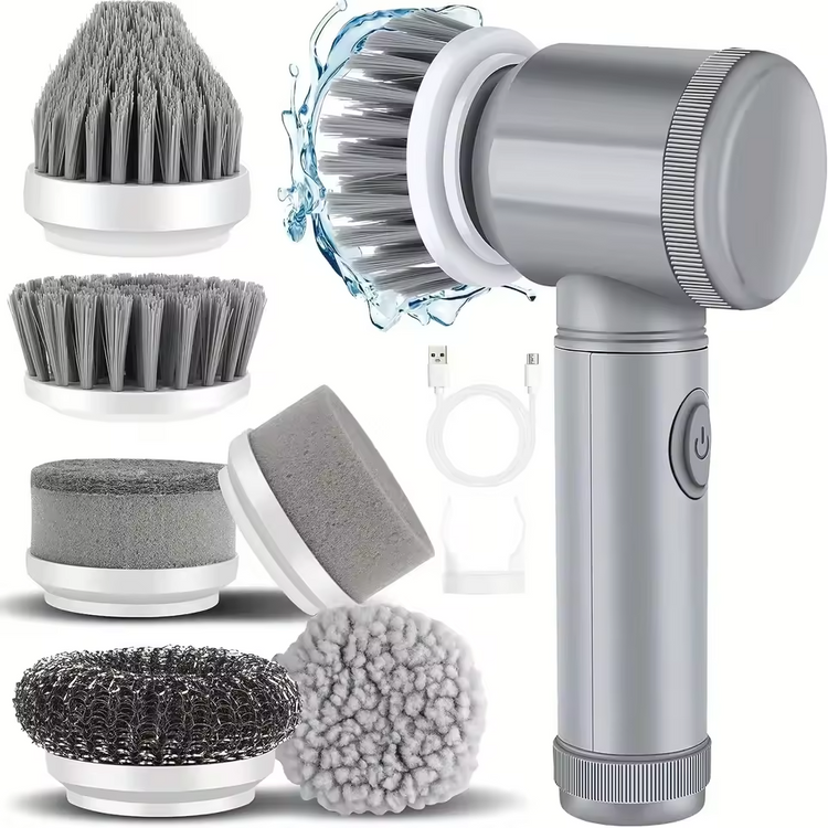 Cordless Electric Spin Scrubber – 6-in-1 Powerful Cleaning Brush