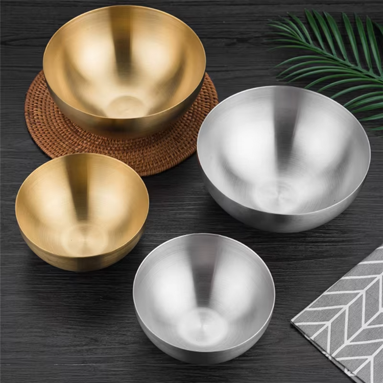 Stainless Steel Ramen & Salad Bowl – Stylish Golden Soup Bowl for Home Dining