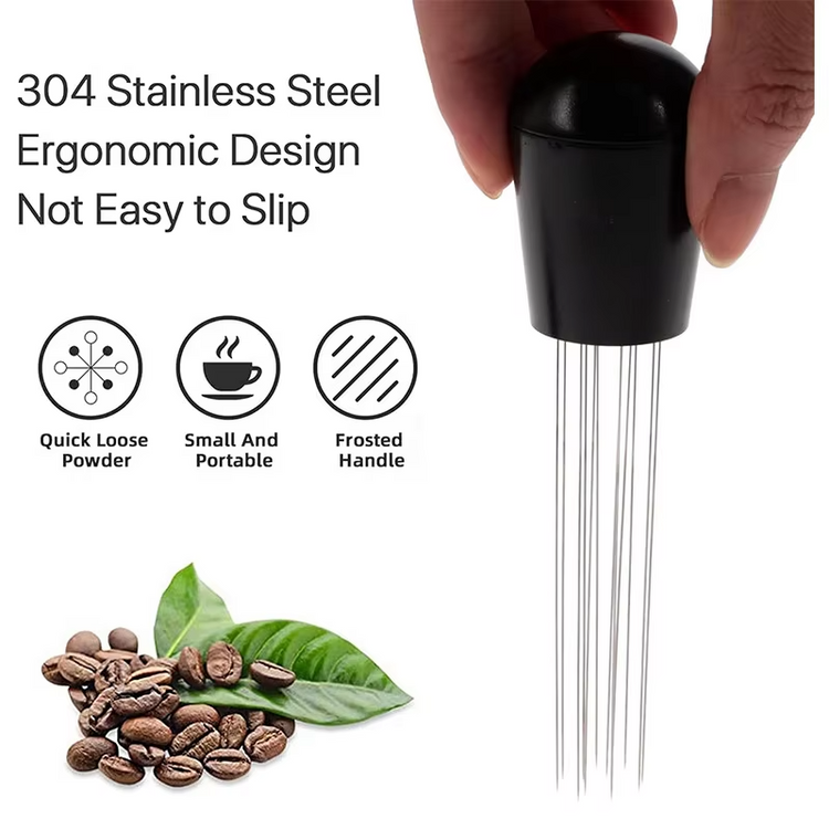 Multi-Needle Espresso Stirrer, Distributor & Tamper Tool for Perfect Coffee Grounds