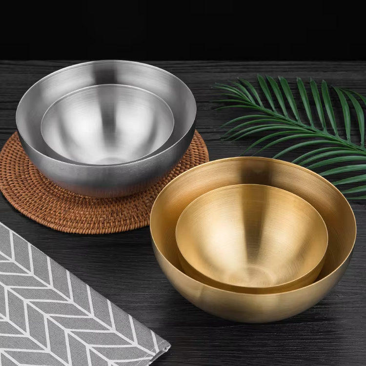 Stainless Steel Ramen & Salad Bowl – Stylish Golden Soup Bowl for Home Dining