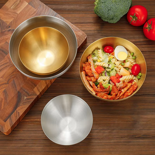 Stainless Steel Ramen & Salad Bowl – Stylish Golden Soup Bowl for Home Dining