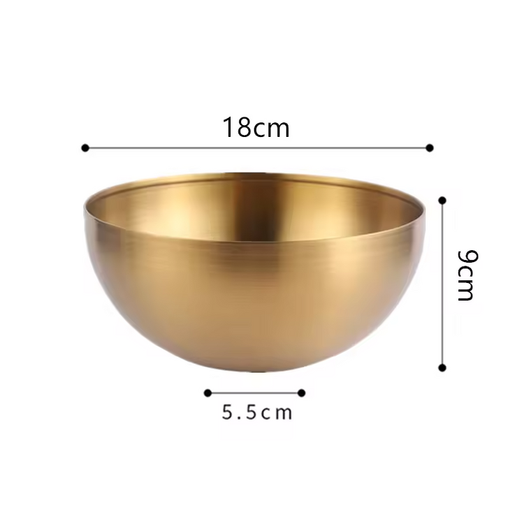 Stainless Steel Ramen & Salad Bowl – Stylish Golden Soup Bowl for Home Dining