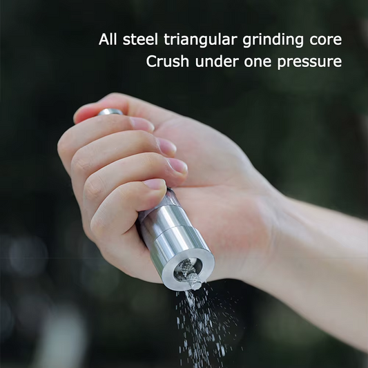 One-Handed Stainless Steel Pepper & Spice Grinder