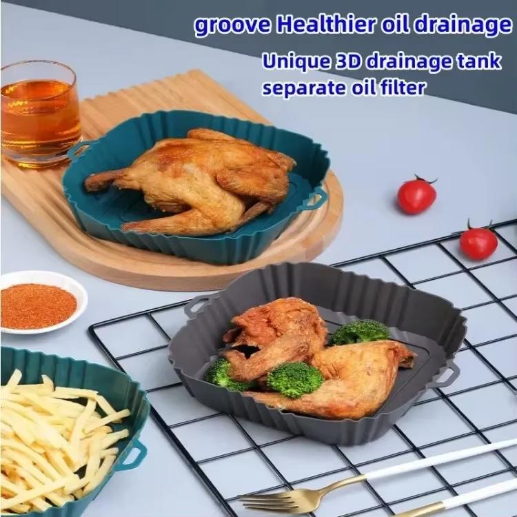 Non-Stick Silicone Air Fryer Tray – Easy Cooking & Cleaning