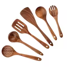 Wooden Cooking Utensil Set – Spoons, Spatulas & Storage Bucket