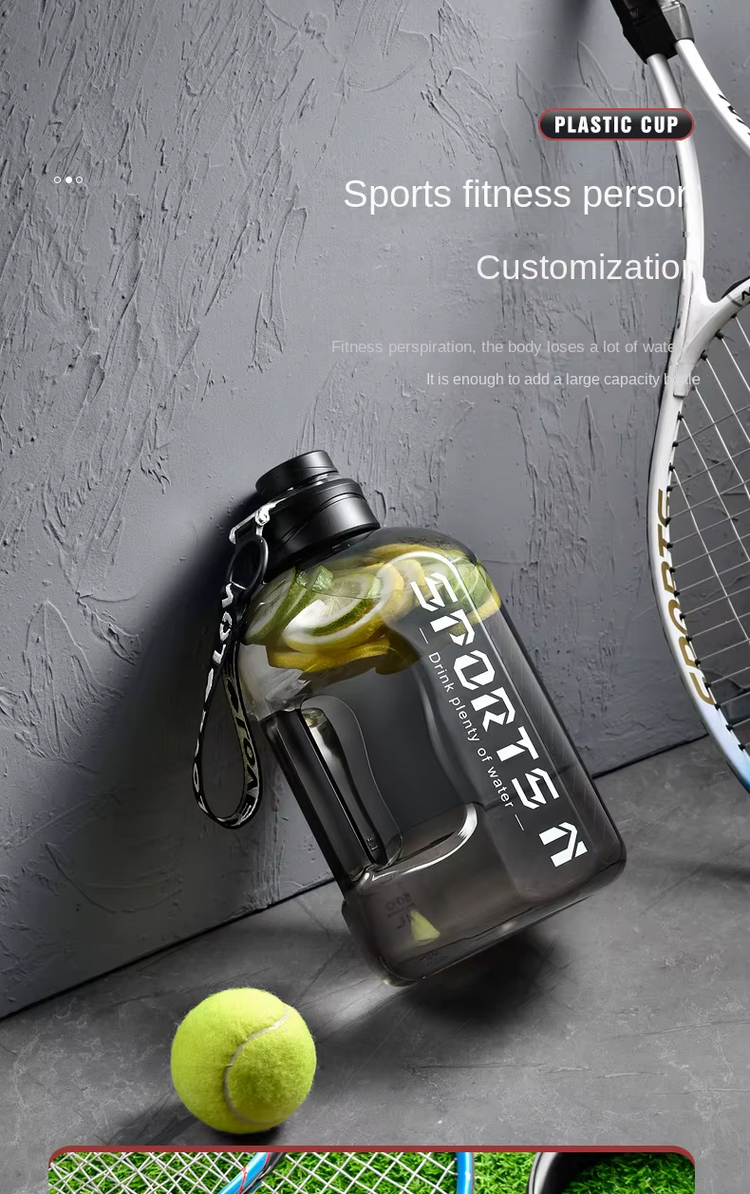 1700ml/2700ml Large Capacity Gym & Cycling Water Bottle with Precise Scale - Durable PP Material for Men's Sports & Fitness