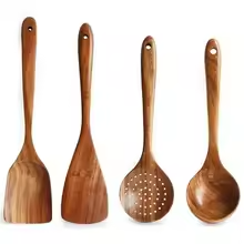 Wooden Cooking Utensil Set – Spoons, Spatulas & Storage Bucket