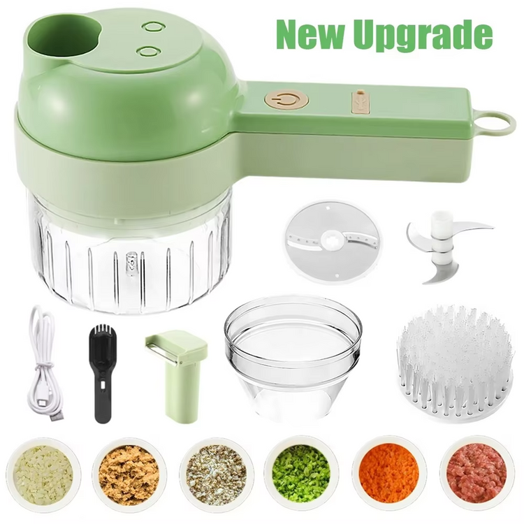 4-in-1 Wireless Electric Food Chopper & Slicer