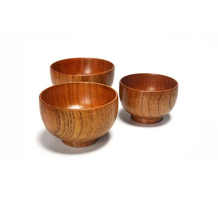 Handcrafted Japanese Wooden Bowl – Perfect for Rice, Soup & Salads