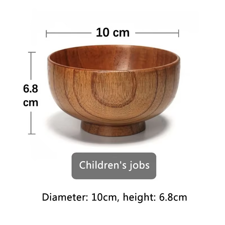 Handcrafted Japanese Wooden Bowl – Perfect for Rice, Soup & Salads