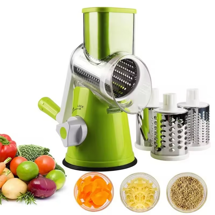 3-in-1 Stainless Steel Manual Rotary Vegetable & Cheese Slicer