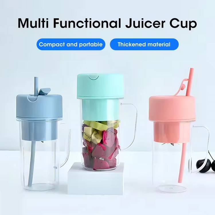 Portable USB Juicer Cup – 420ml Mini Blender with Straw