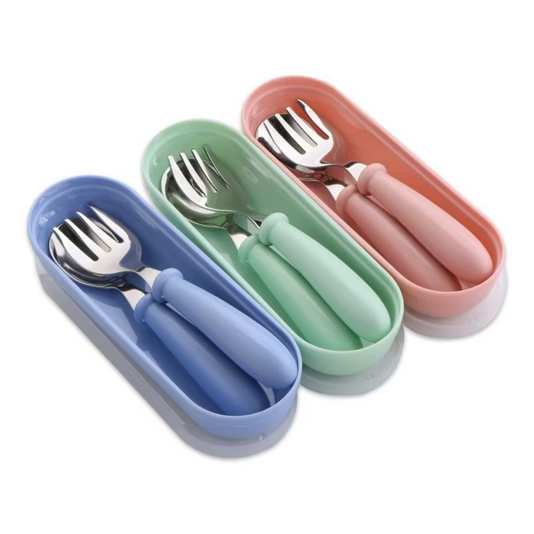 Cartoon Kids Stainless Steel Cutlery Set – Spoon & Fork for Toddlers