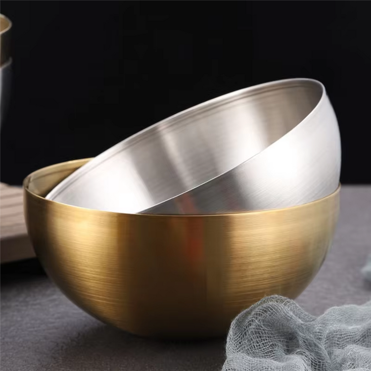 Stainless Steel Ramen & Salad Bowl – Stylish Golden Soup Bowl for Home Dining