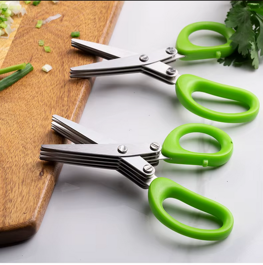 Multi-Layer Stainless Steel Kitchen Scissors – 3/5-in-1 Chopping & Cutting Tool