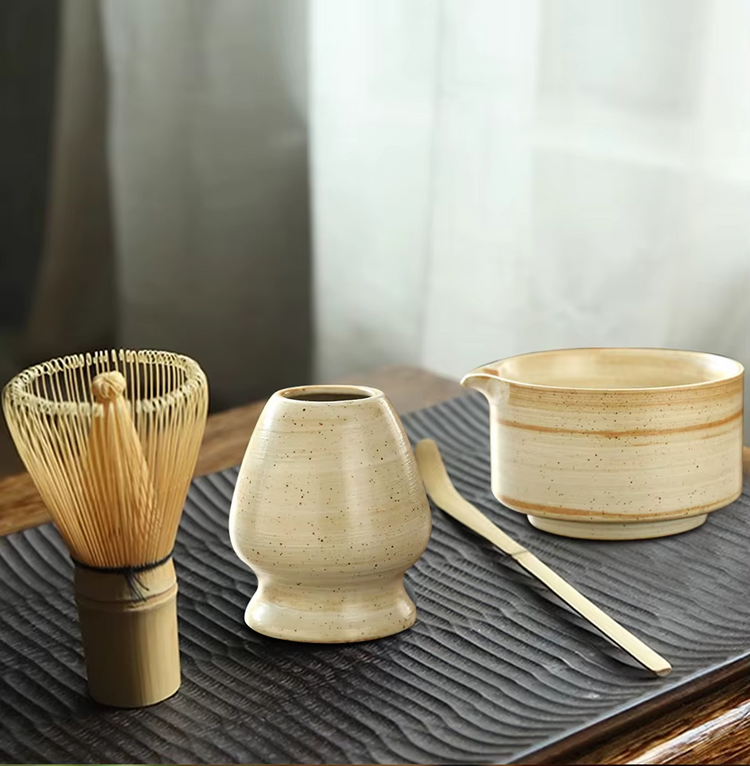 4PCS Bamboo Matcha Tea Set – Whisk & Spoon for Perfect Tea