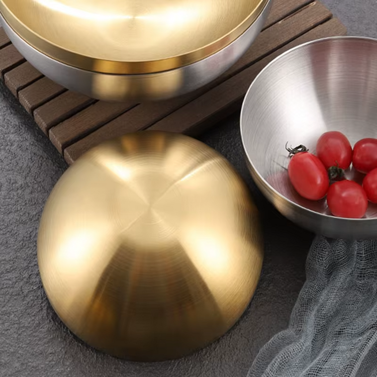 Stainless Steel Ramen & Salad Bowl – Stylish Golden Soup Bowl for Home Dining