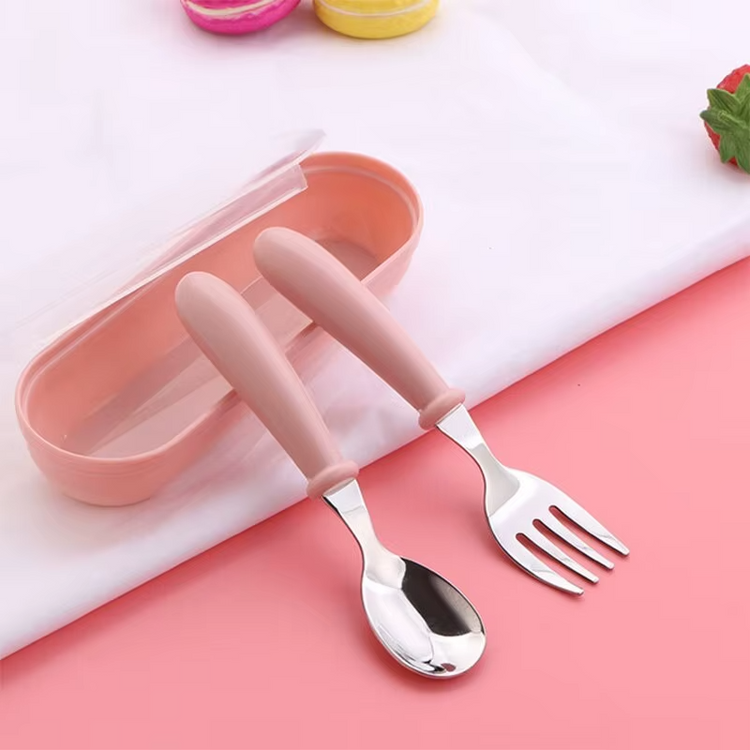 Cartoon Kids Stainless Steel Cutlery Set – Spoon & Fork for Toddlers