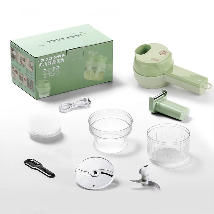 4-in-1 Wireless Electric Food Chopper & Slicer