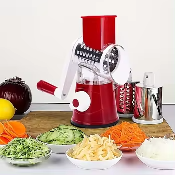 3-in-1 Stainless Steel Manual Rotary Vegetable & Cheese Slicer