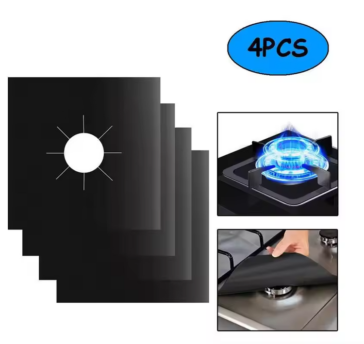 4pcs Gas Stove Protectors – Keep Your Stovetop Clean & Mess-Free!