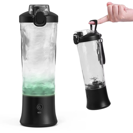 Tragbarer, über USB wiederaufladbarer Mixer: 600-ml-Smoothie-Maker mit 4000-mAh-Akku