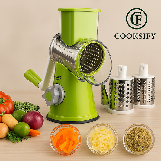 3-in-1 Stainless Steel Manual Rotary Vegetable & Cheese Slicer