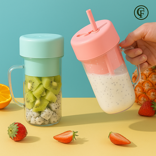 Portable USB Juicer Cup – 420ml Mini Blender with Straw