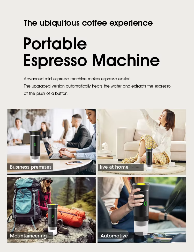 Portable Wireless Espresso Maker: 3-in-1 Coffee Machine for Car, Home, and Travel