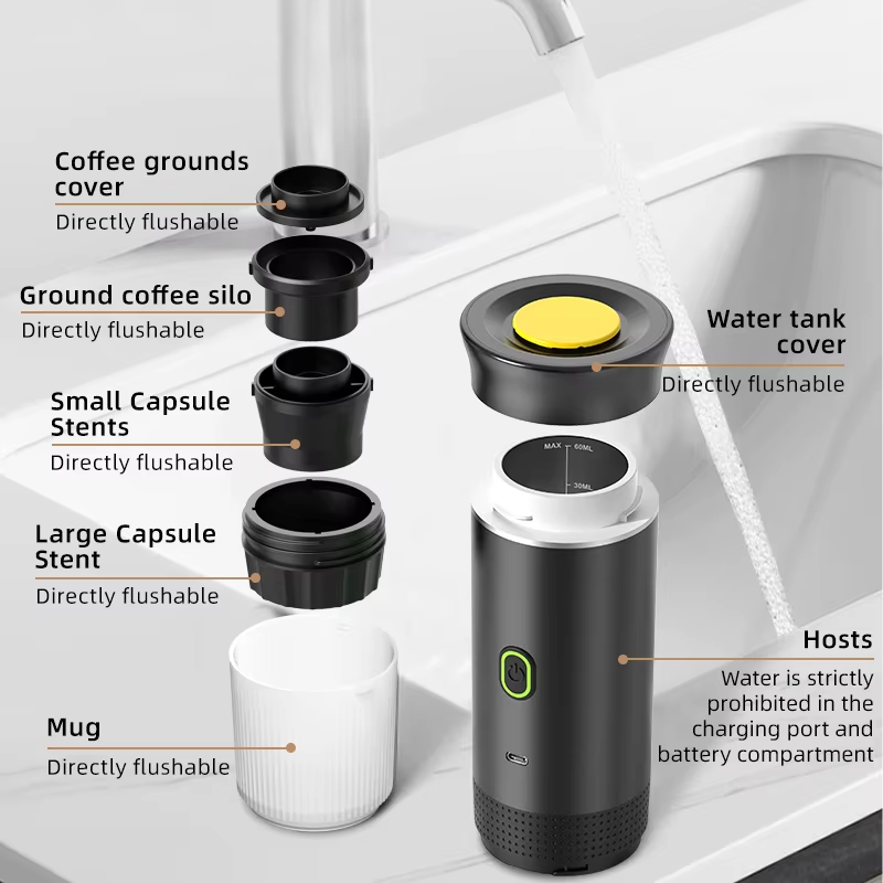 Portable Wireless Espresso Maker: 3-in-1 Coffee Machine for Car, Home, and Travel