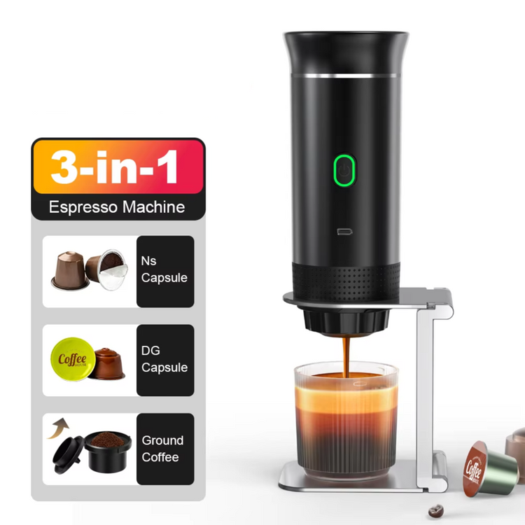 Machine à expresso portable sans fil : machine à café 3 en 1 pour la voiture, la maison et les voyages